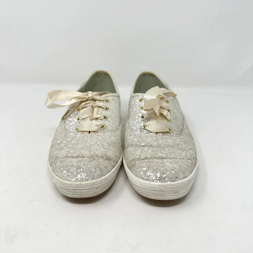 Keds x Kate Spade Glitter Wedding Sneakers Ivory Size 8